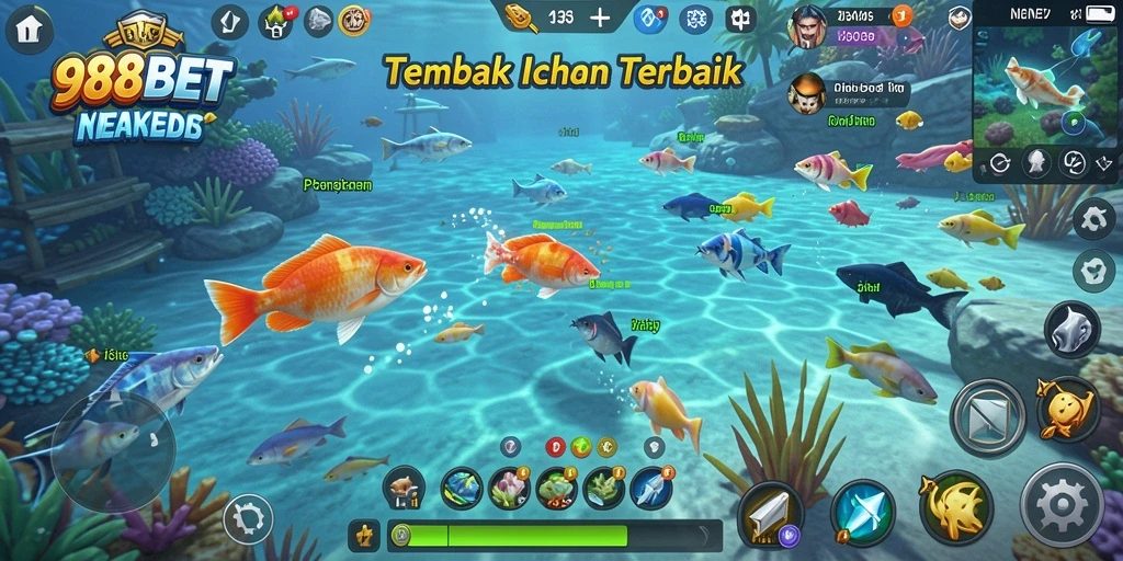 Tampilan gameplay seru dalam 988BET saat berburu ikan.