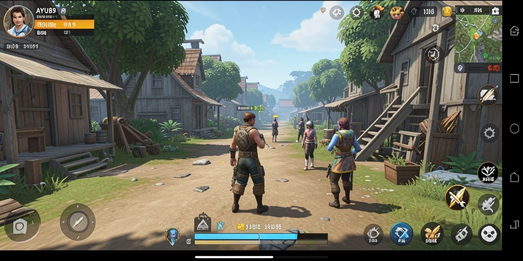 Screenshot gameplay AYU89 yang menampilkan interaksi karakter.