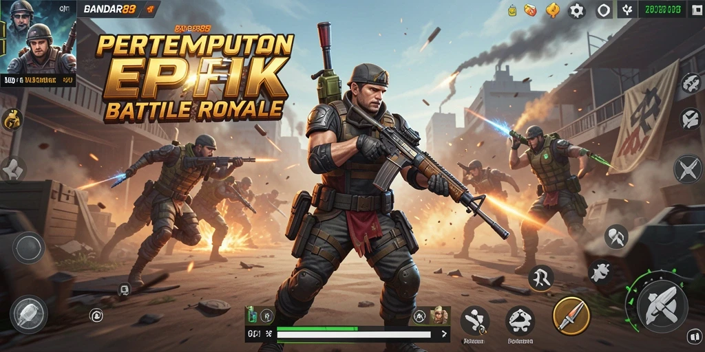 Screenshot BANDAR88 menampilkan pertarungan seru di arena Battle Royale.