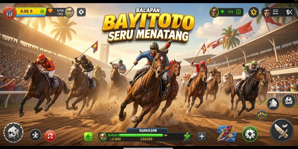 Tangkapan layar utama BAYITOTO menampilkan aksi balapan yang mendebarkan.