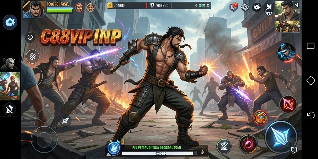 Tampilan gameplay menarik C8VIP dengan karakter bertarung.