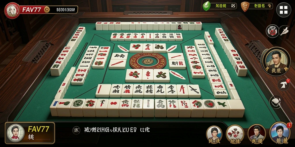Screenshot FAV77 yang menunjukkan gameplay Mahjong yang seru.