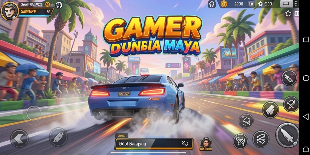 Tampilan gameplay Racing GAMERP yang memukau dan mendebarkan.