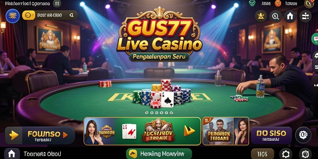 Gameplay GUS77 yang interaktif dengan dealer langsung.