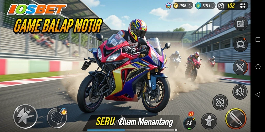 Tampilan gameplay seru dalam balapan motor.