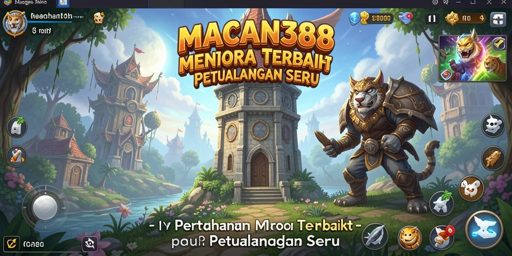 Tampilan gameplay seru di MACAN388 dengan menara pertahanan yang kuat.