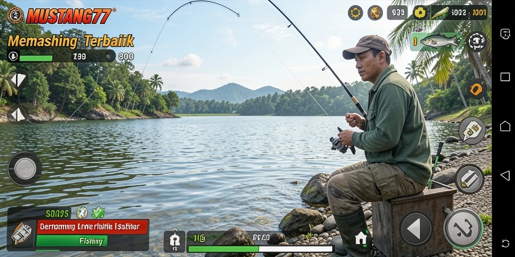 Tampilan gameplay MUSTANG77 yang menarik dengan suasana memancing yang menakjubkan.