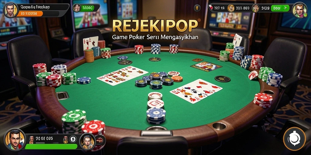 Tampilan gameplay menarik dari aplikasi Poker REJEKIPOP.