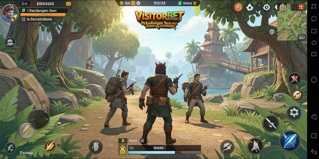 Screenshot gameplay VISITORBET dengan pemandangan dunia terbuka.