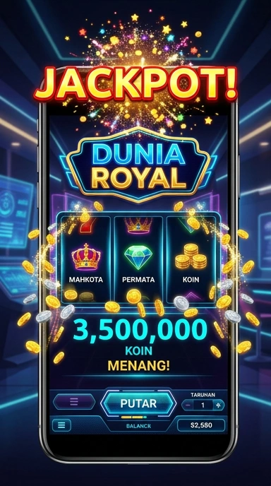 Pengguna sedang mengunduh aplikasi dari duniaroyal.